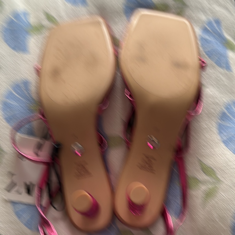 Zara Pink Strappy Women's Sandals - Picture 4 of 6